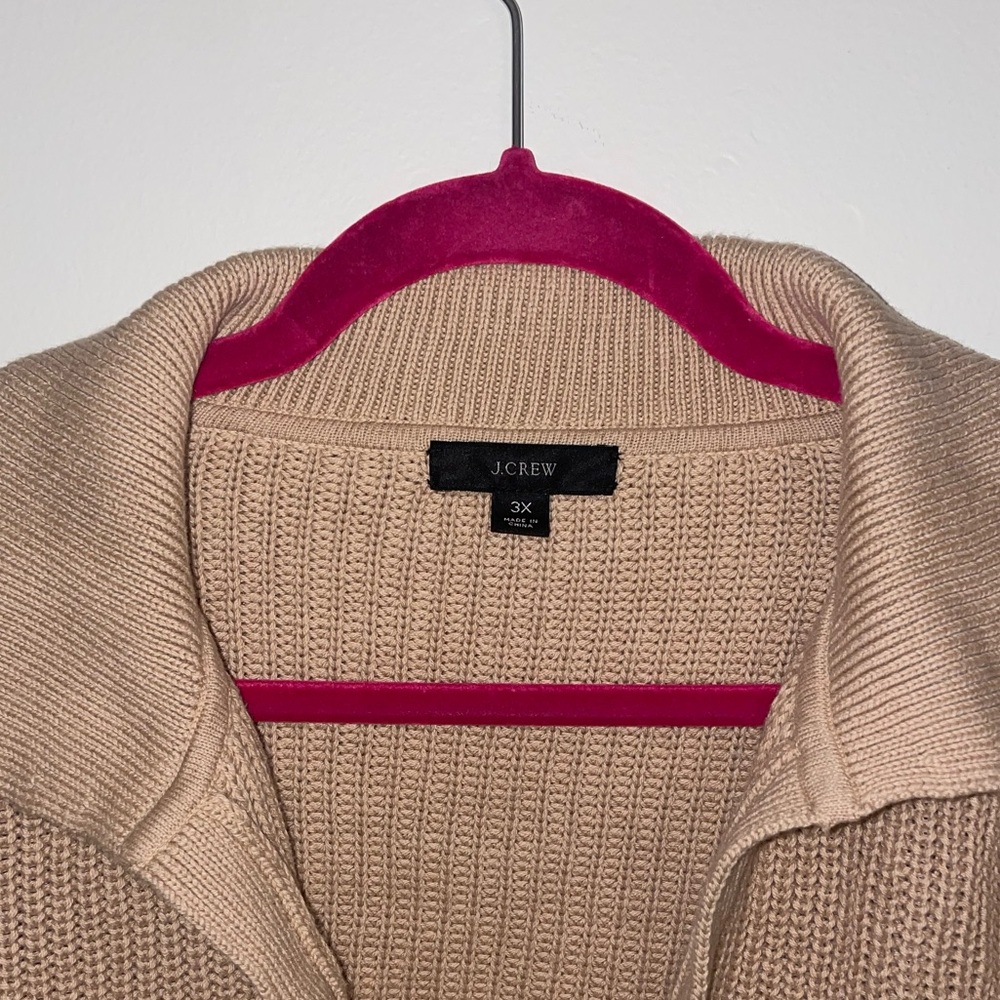 J. Crew Collared Cotton Beach Sweater in Dark Beechwood - Picture 2 of 4